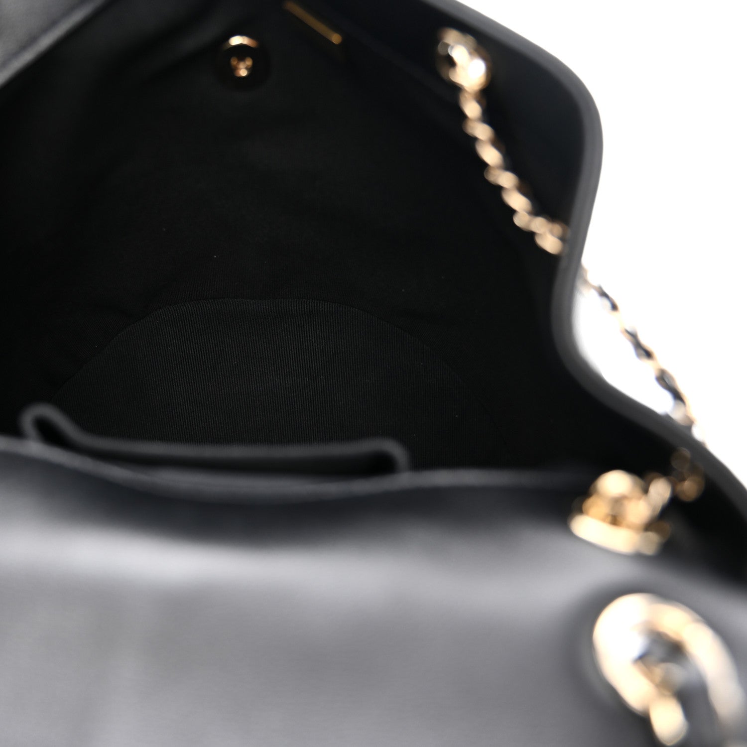 Chanel Calfskin Quilted Large Duma Pockets Drawstring Backpack Black 5 of 11