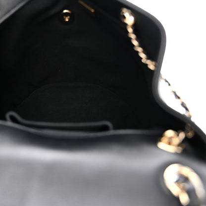Chanel Calfskin Quilted Large Duma Pockets Drawstring Backpack Black 5 of 11