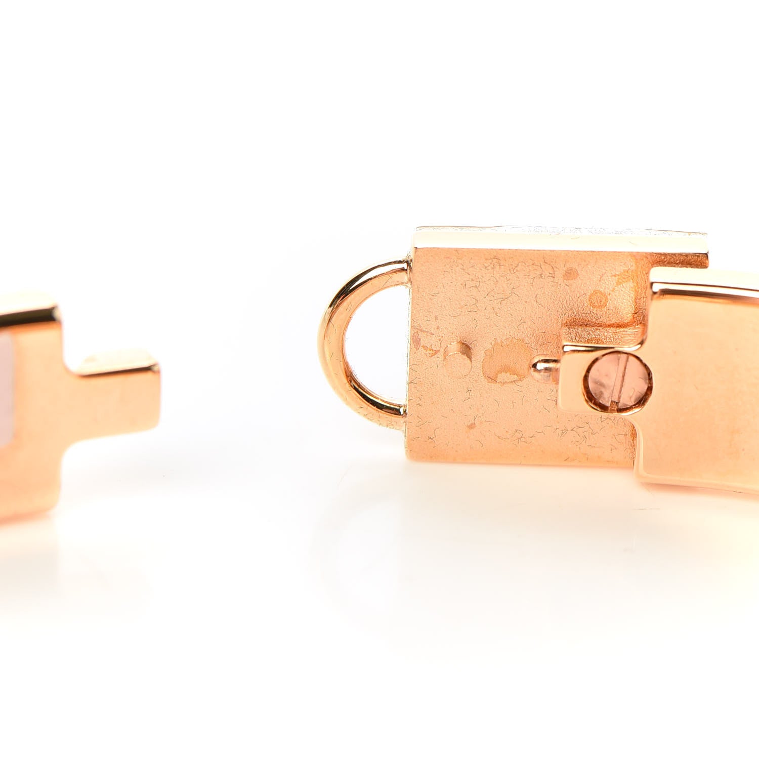 Hermes Enamel Narrow Clic Cadenas Bracelet GM Rose Dragee 5 of 7