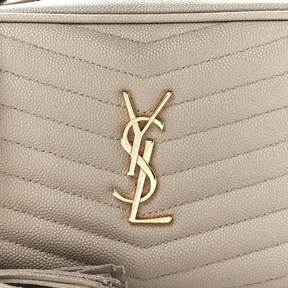 Saint Laurent Grain De Poudre Matelasse Monogram Mini Lou Camera Bag Dark Beige 8 of 11