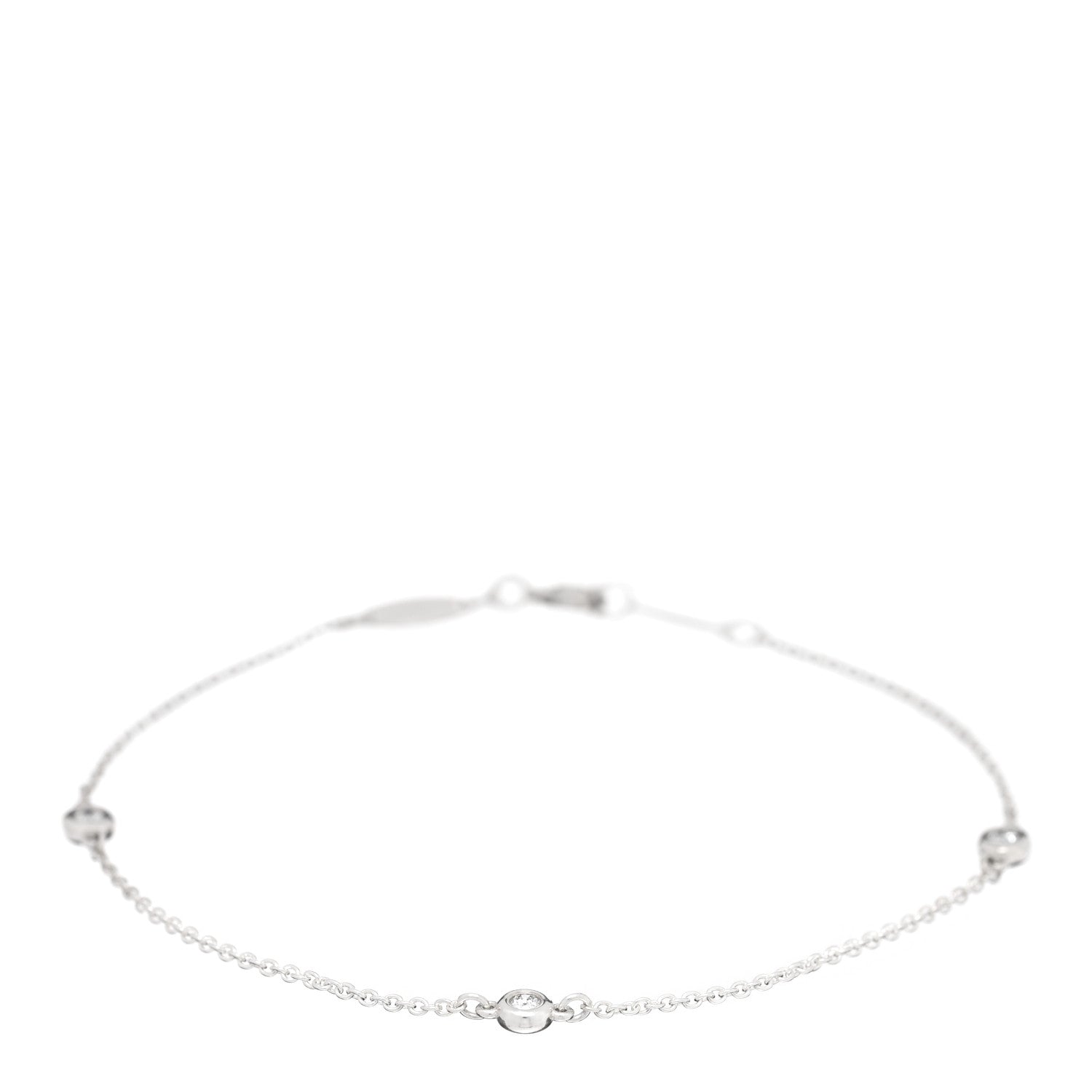 Tiffany Sterling Silver Diamond .09ct Elsa Peretti Diamonds By The Yard Bracelet 1 of 3