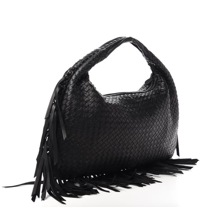 Bottega Veneta Nappa Intrecciato Veneta Large Fringed Hobo Black 3 of 9