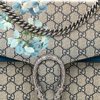 Gucci GG Supreme Monogram Blooms Medium Dionysus Shoulder Bag Beige Navy Vintage Blue 8 of 10