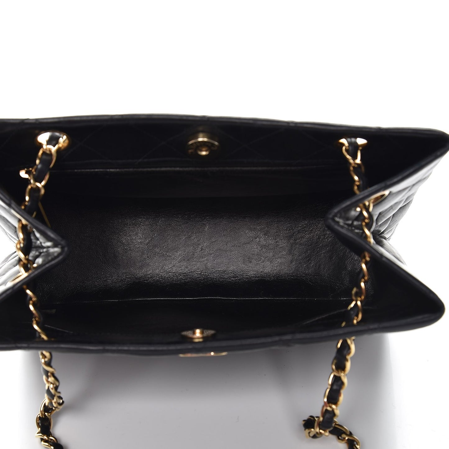 Lambskin Quilted Shopping Tote Black