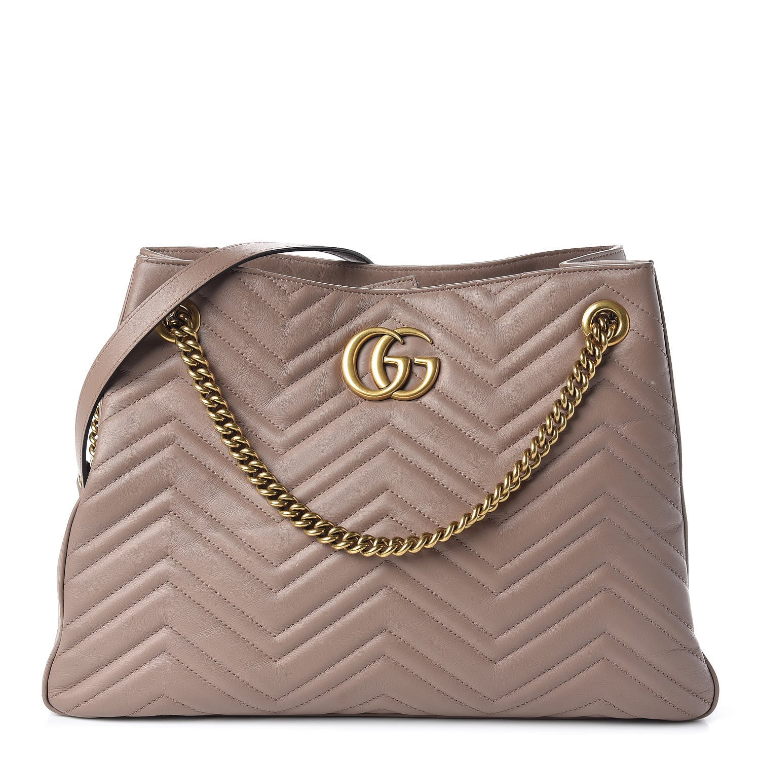 Gucci Calfskin Matelasse Medium GG Marmont Shoulder Tote Bag Porcelain Rose 1 of 15
