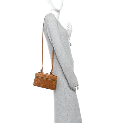 Bottega Veneta Suede Intrecciato Bang Bang Vanity Case Amber 2 of 10