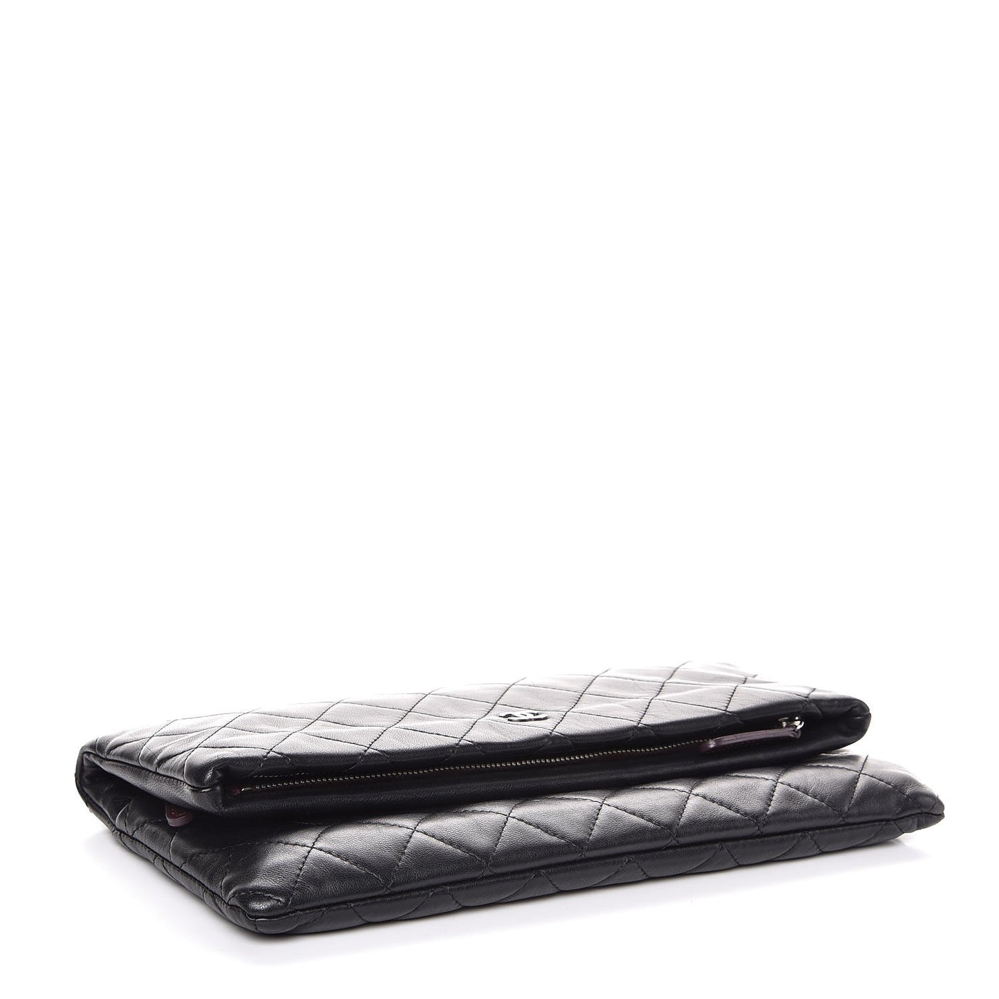 Lambskin Quilted CC Beauty Clutch Black