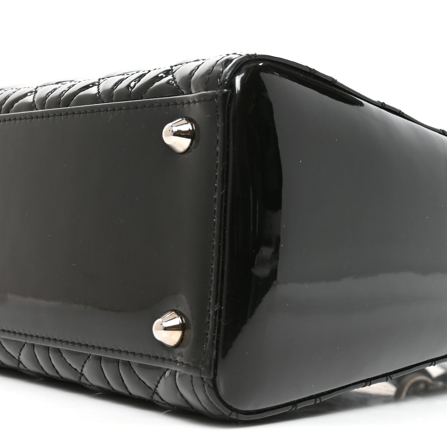 Patent Cannage Large Lady Dior Black