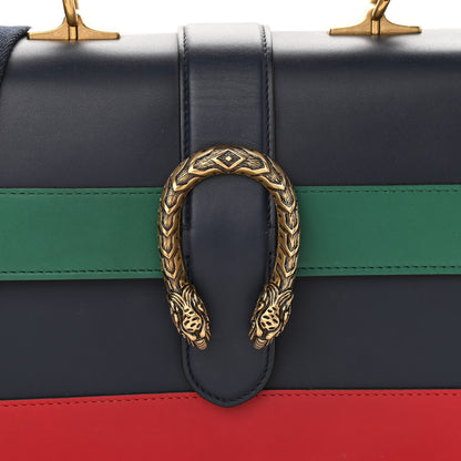 Gucci Moon Calfskin Bamboo Web Medium Dionysus Top Handle Bag Blue Emerald Hibiscus Red 7 of 10