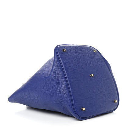 Hermes Taurillon Clemence Picotin Lock 26 GM Bleu Electrique 3 of 9