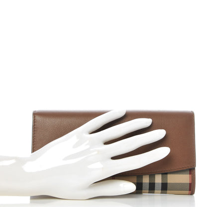 Burberry Calfskin Horseferry Check Porter Continental Wallet Tan 2 of 7