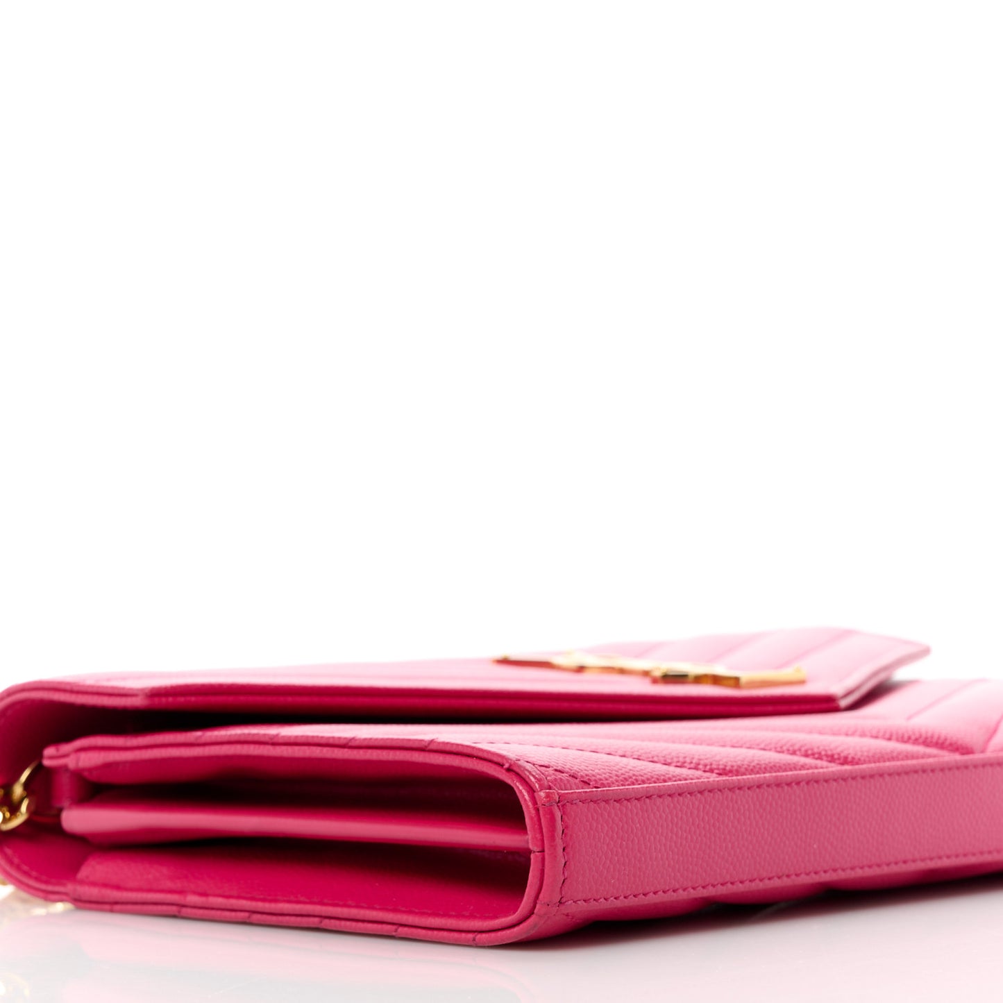 Grain De Poudre Matelasse Chevron Monogram Chain Wallet Bubblegum