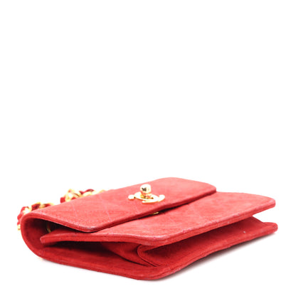 Chanel Suede Quilted Mini Square Flap Red 4 of 11