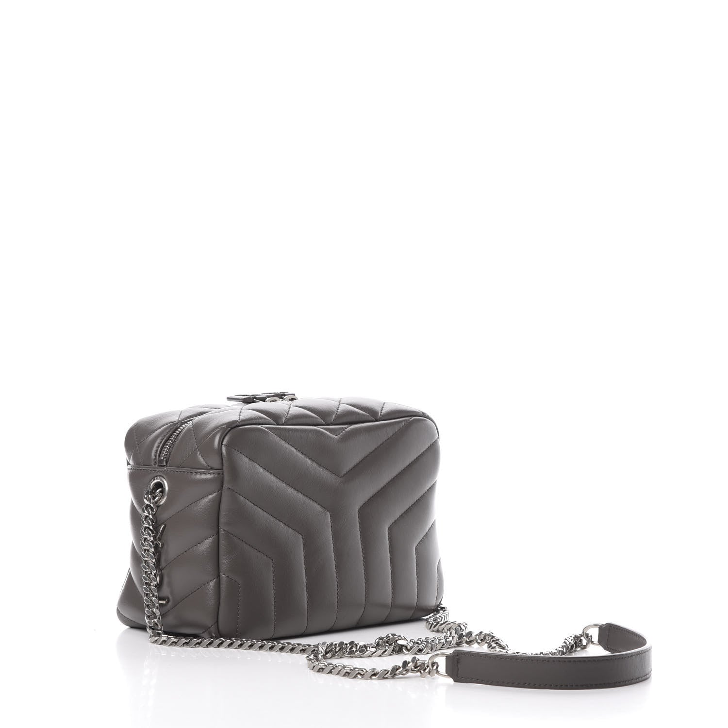Saint Laurent Calfskin Y Quilted Monogram Small Loulou Bowling Bag Earth 2 of 11