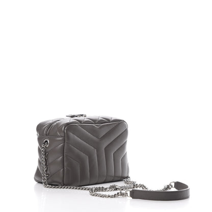 Saint Laurent Calfskin Y Quilted Monogram Small Loulou Bowling Bag Earth 2 of 11