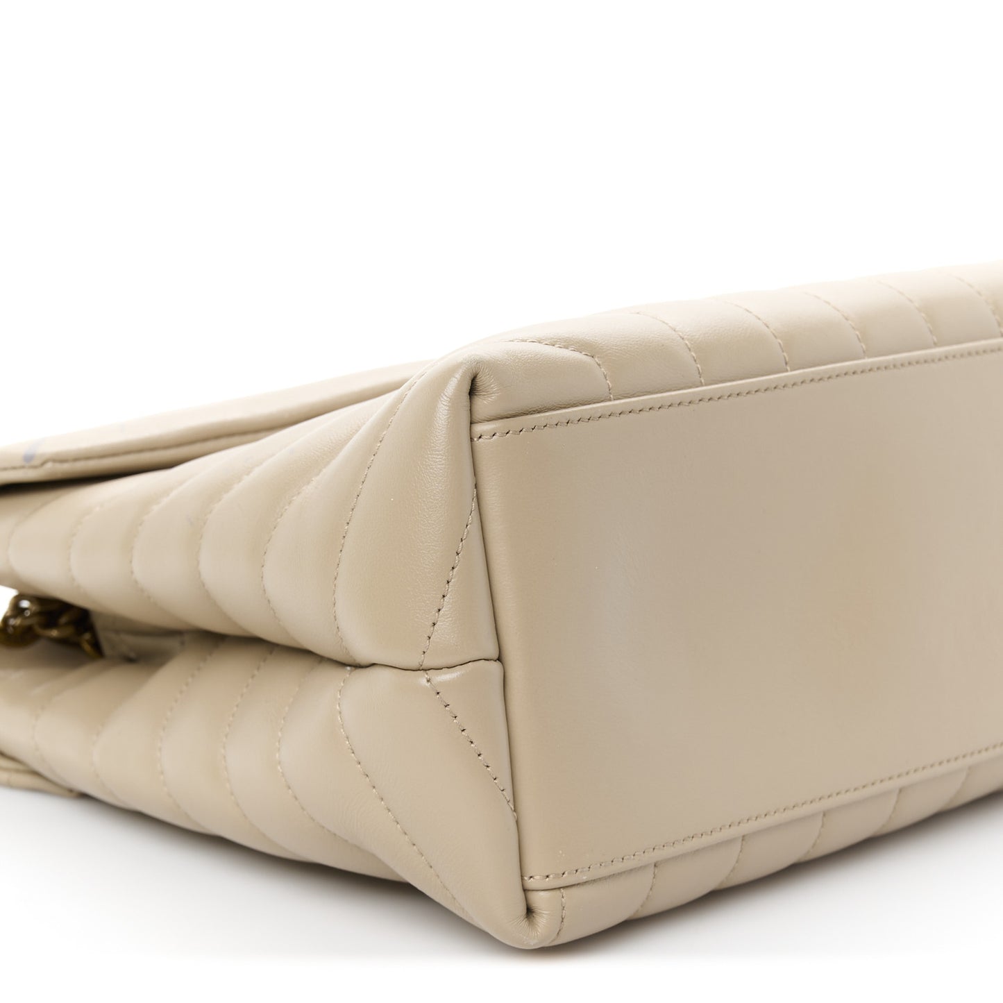 Calfskin Y Quilted Monogram Medium Loulou Chain Satchel Dark Beige
