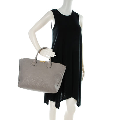 Burberry Heritage Grain Check Embossed Medium Dewsbury Tote Pale Grey 2 of 9