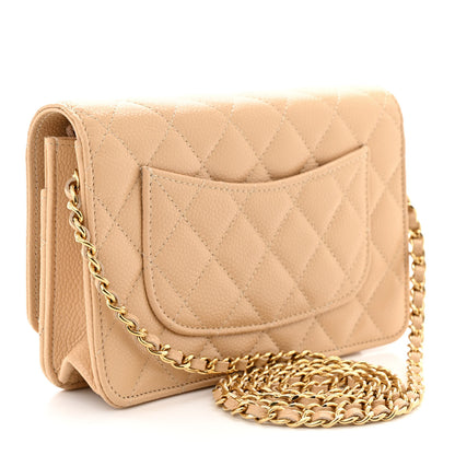 Chanel Caviar Quilted Wallet on Chain WOC Beige 3 of 12