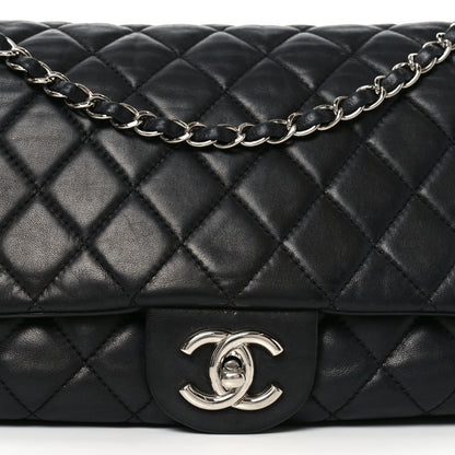 Chanel Lambskin Quilted Jumbo Coco Rain Flap Black 8 of 10