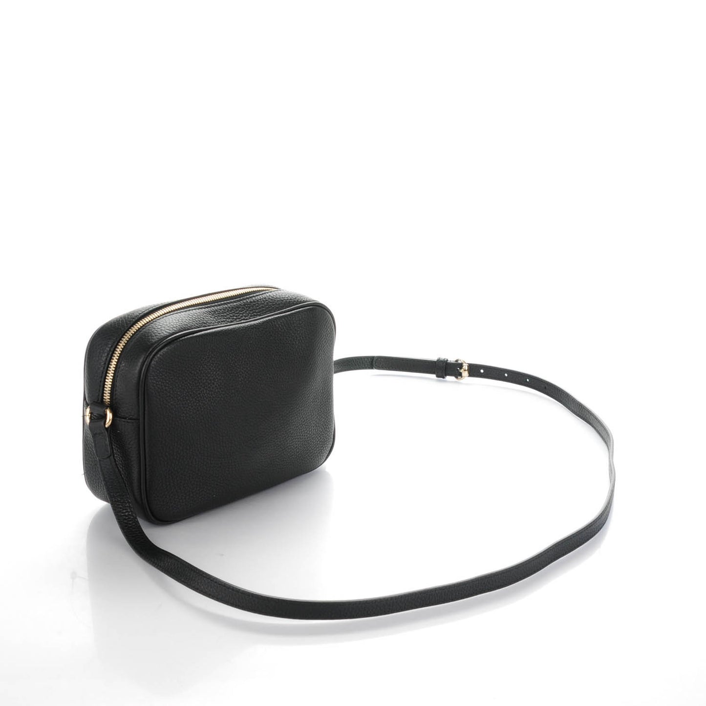 Pebbled Calfskin Small Soho Disco Bag Black