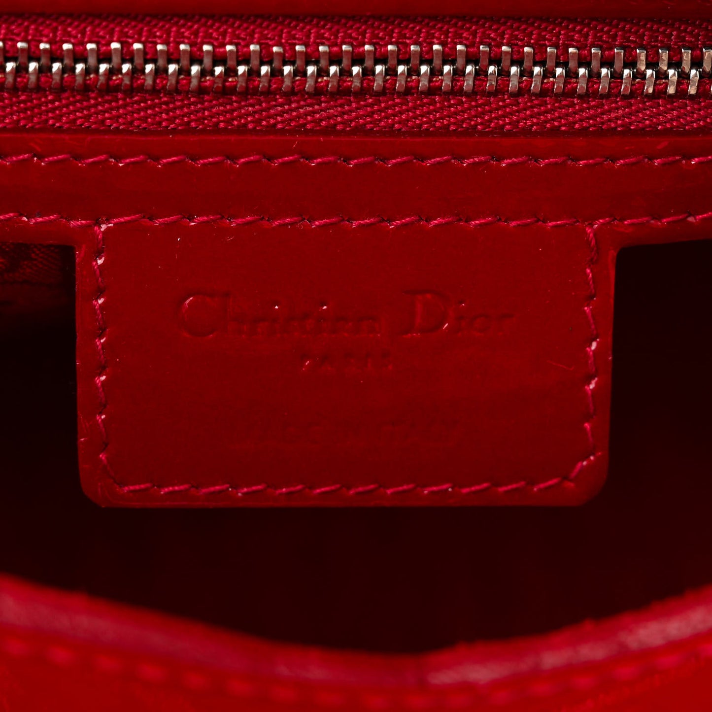 Patent Cannage Large Lady Dior Red