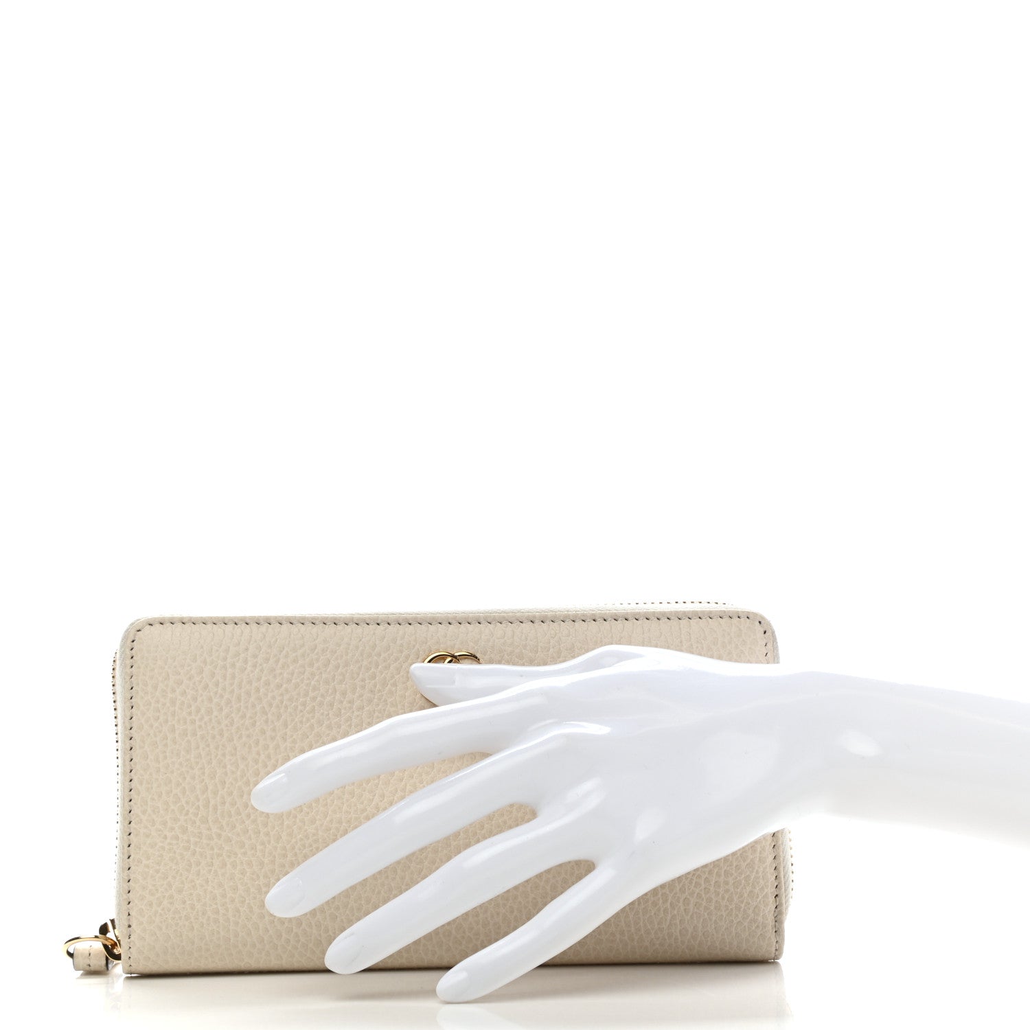 Gucci Dollar Calfskin GG Marmont Zip Around Wallet Mystic White 2 of 7