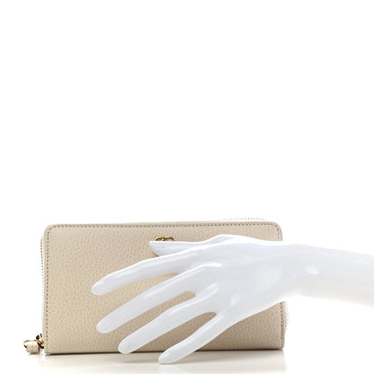 Gucci Dollar Calfskin GG Marmont Zip Around Wallet Mystic White 2 of 7