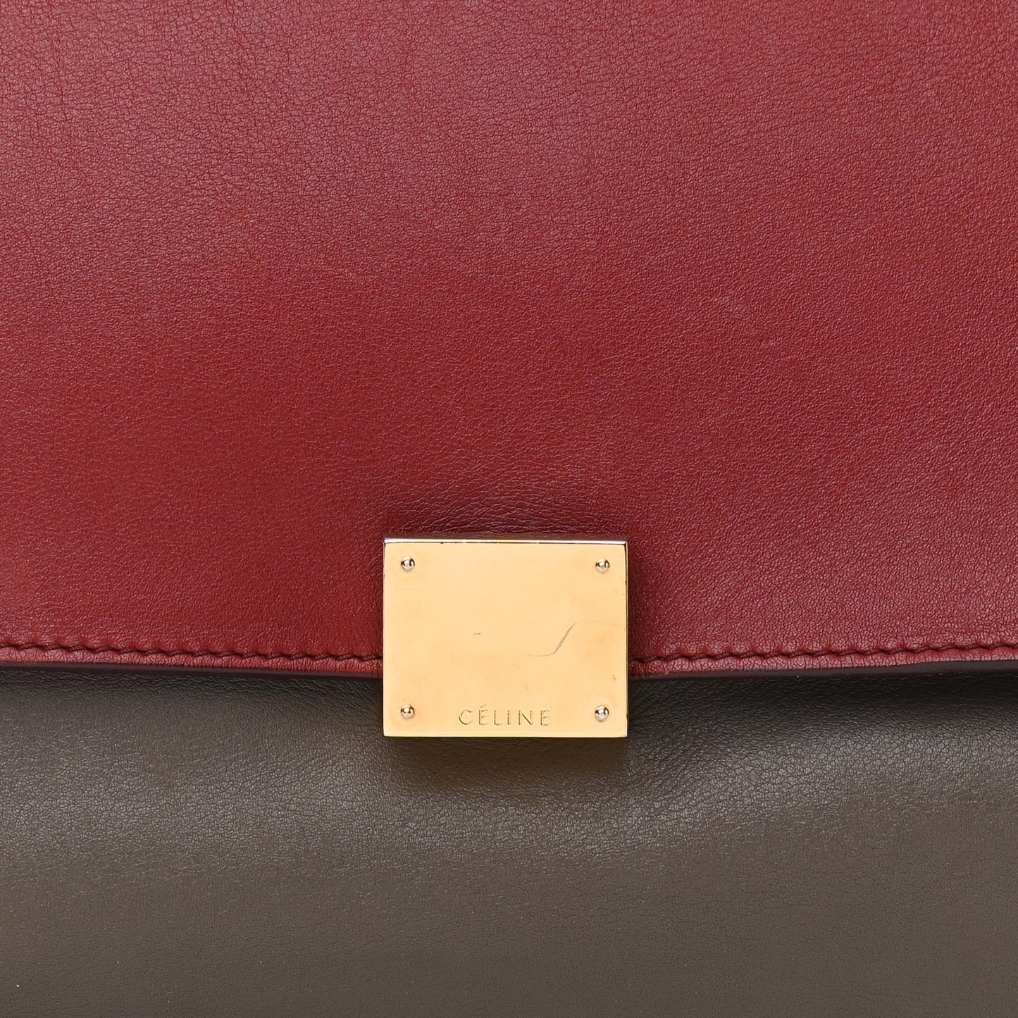 Smooth Calfskin Suede Large Tri-Color Trapeze Taupe