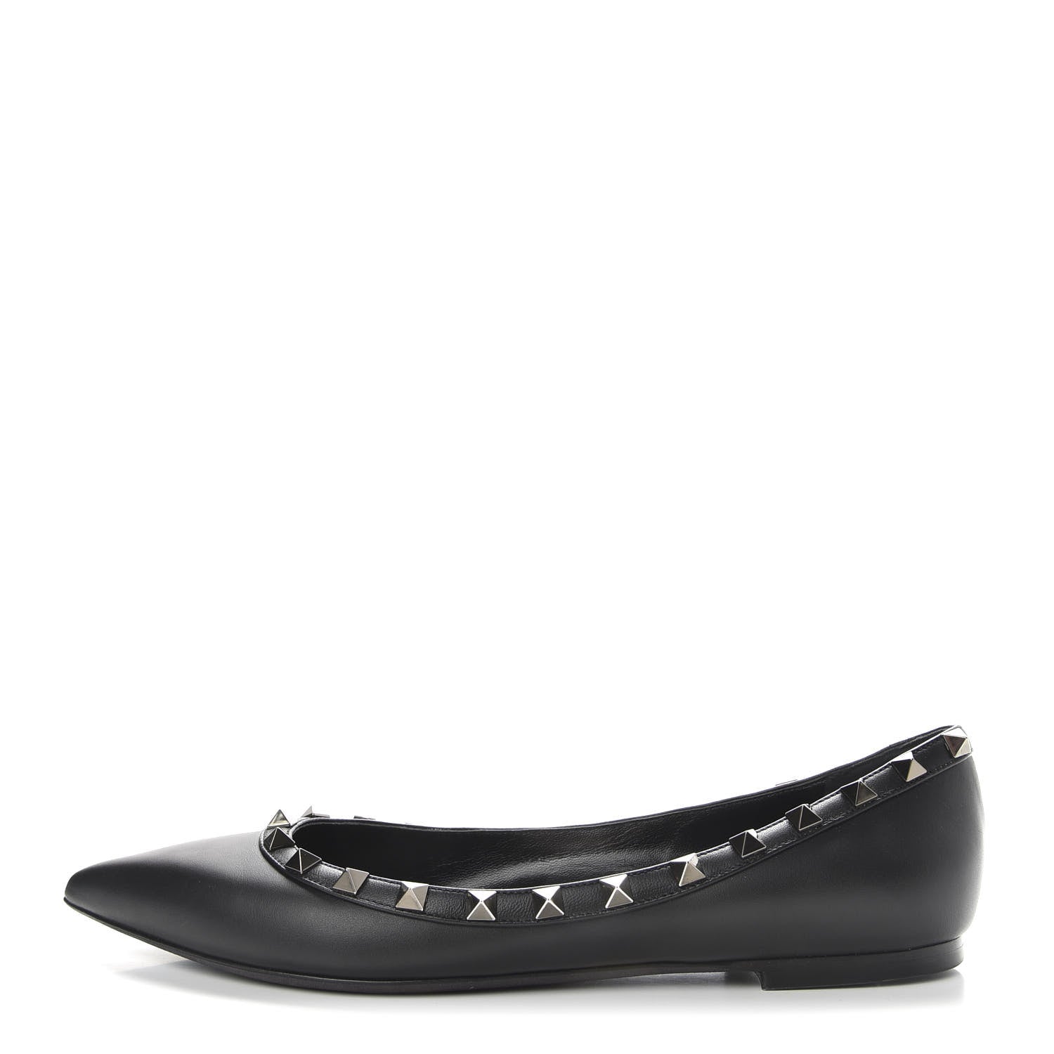 Valentino Garavani Nappa Rockstud Ballerina Flats 39.5 Black 1 of 10