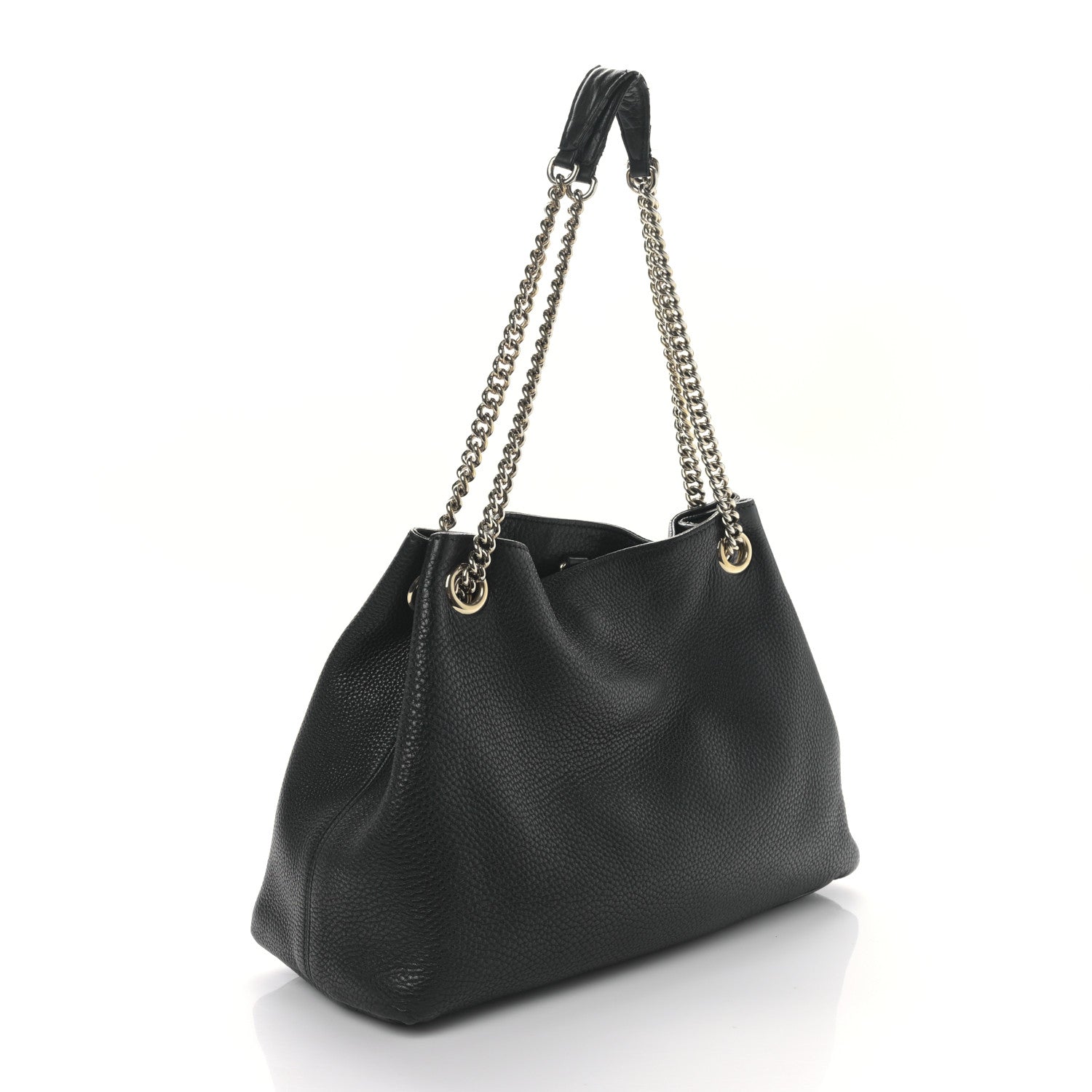 Gucci Pebbled Calfskin Medium Soho Chain Shoulder Bag Black 3 of 10