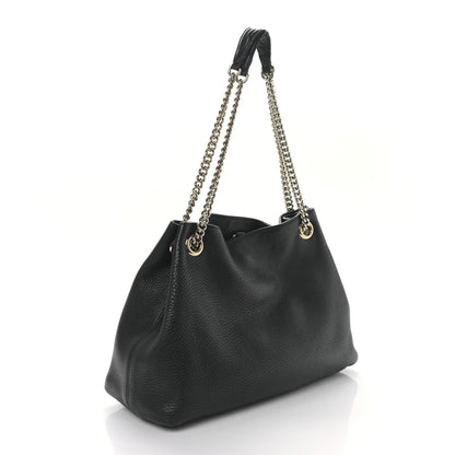 Gucci Pebbled Calfskin Medium Soho Chain Shoulder Bag Black 3 of 10