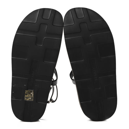 Hermes Calfskin Womens Enid Sandals 36 Black 5 of 10