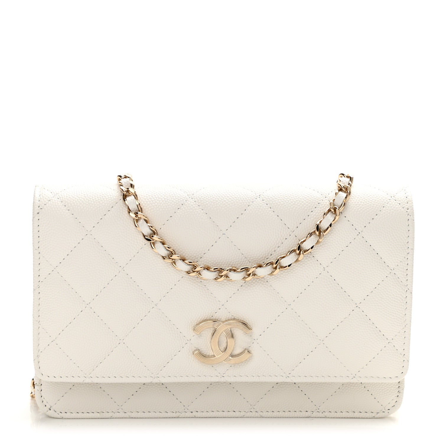 Chanel Caviar Quilted Wallet On Chain WOC White 1 of 11