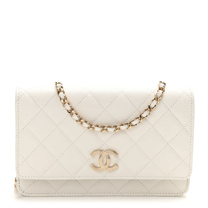 Chanel Caviar Quilted Wallet On Chain WOC White 1 of 11