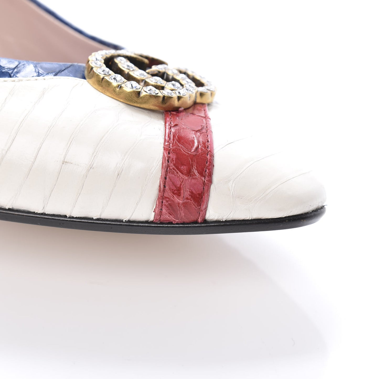 Snakeskin Crystal Double G Pumps 37 Multicolor