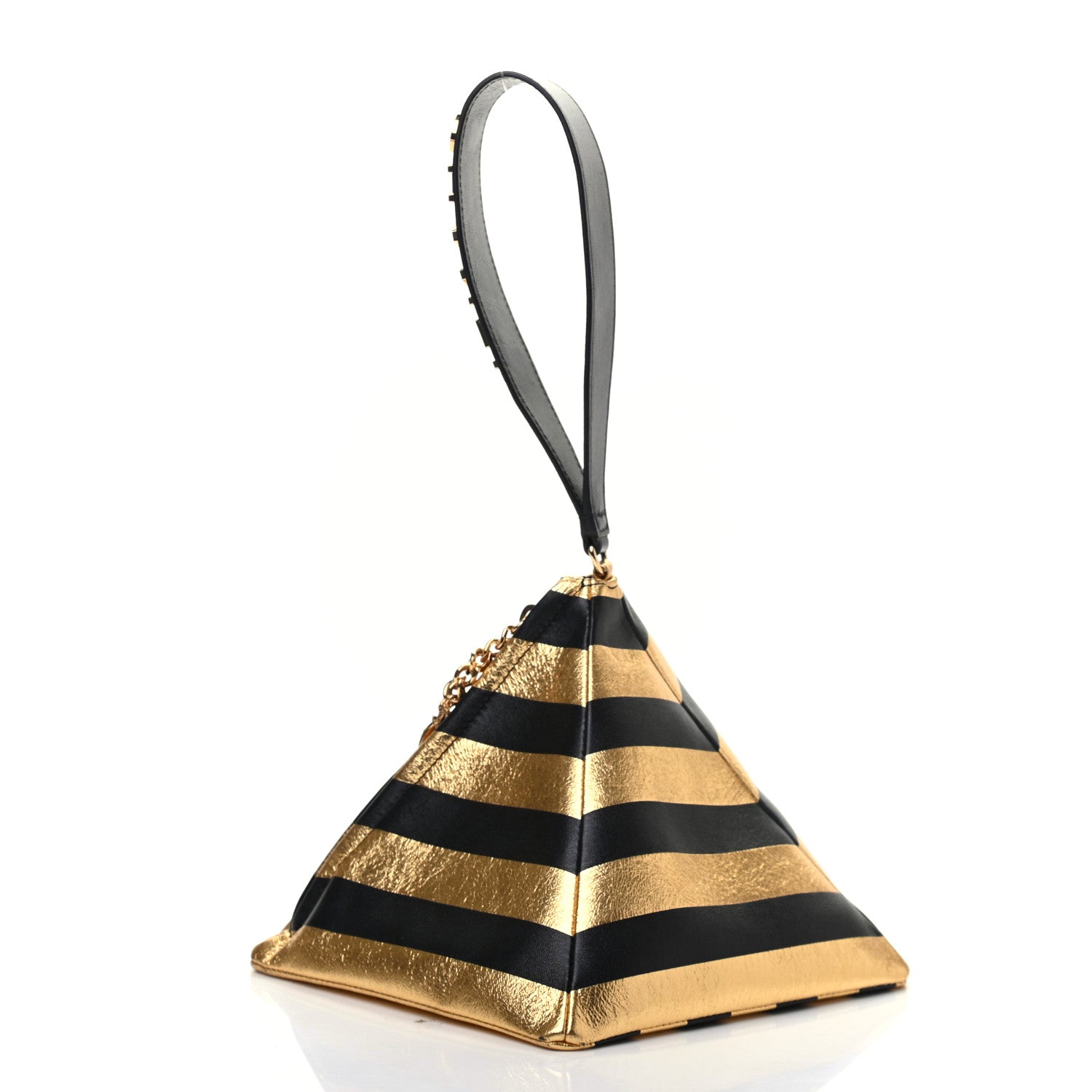 Chanel Metallic Lambskin CC Kheops Pyramid Bag Gold Black 3 of 8