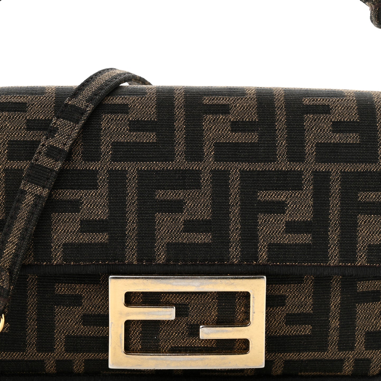 Fabric Jacquard FF 1974 Mini Baguette Tobacco Moro Black
