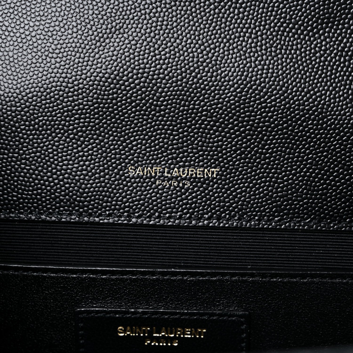 Saint Laurent Grain De Poudre Textured Mixed Matelasse Triquilt Medium Monogram Satchel Black 6 of 10
