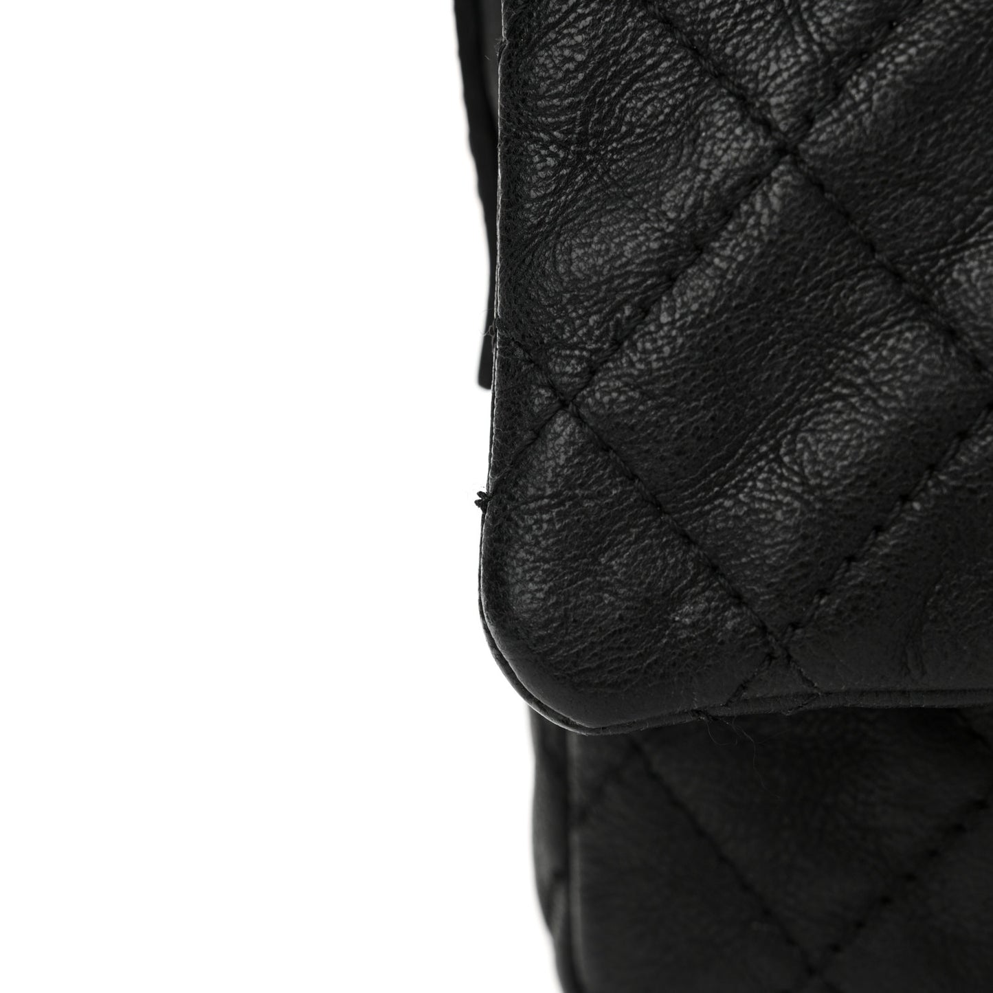 Calfskin Quilted Jumbo Easy Reissue Messenger Flap Black