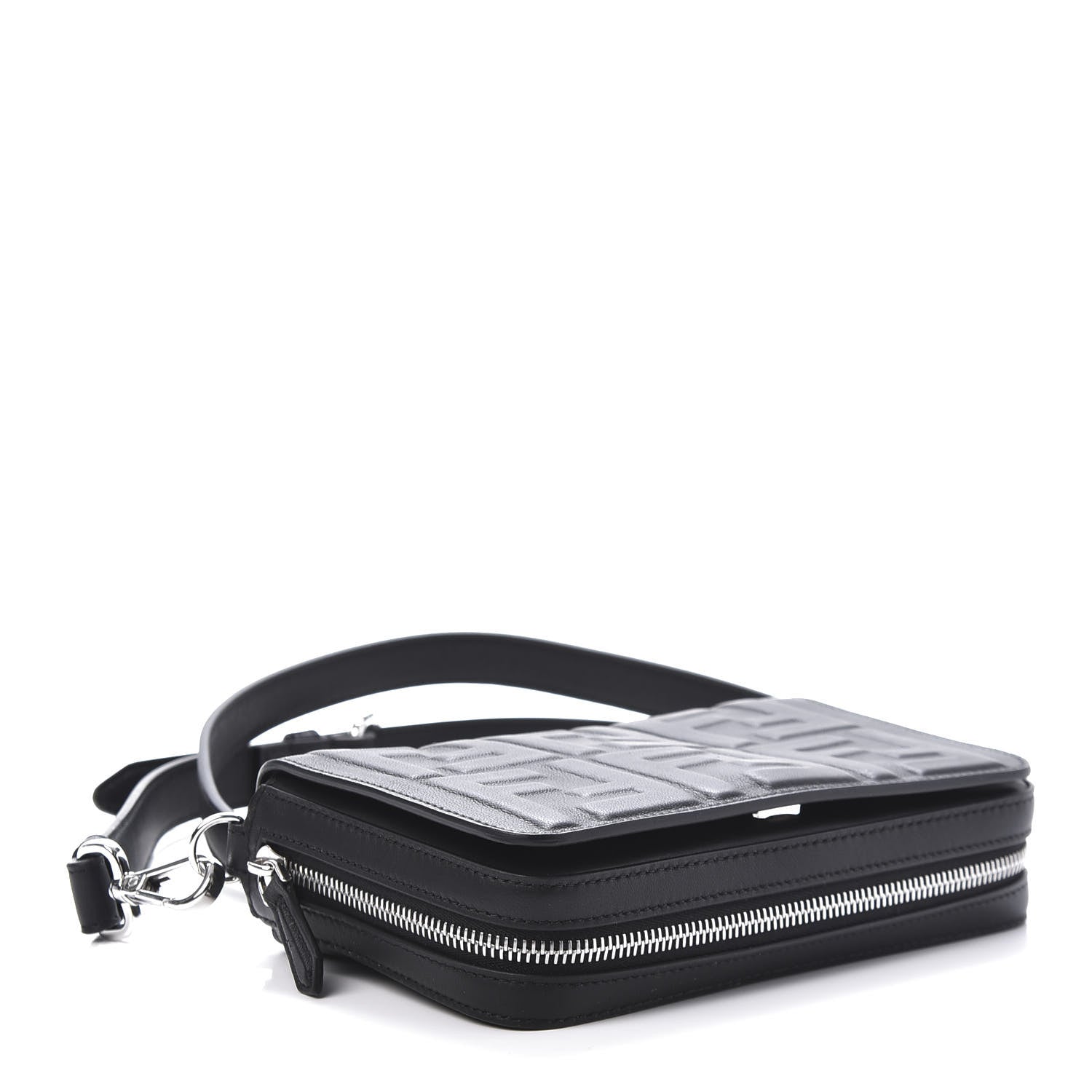 Fendi Nappa FF 1974 Embossed Mini Expandable Flap Bag Black 4 of 10