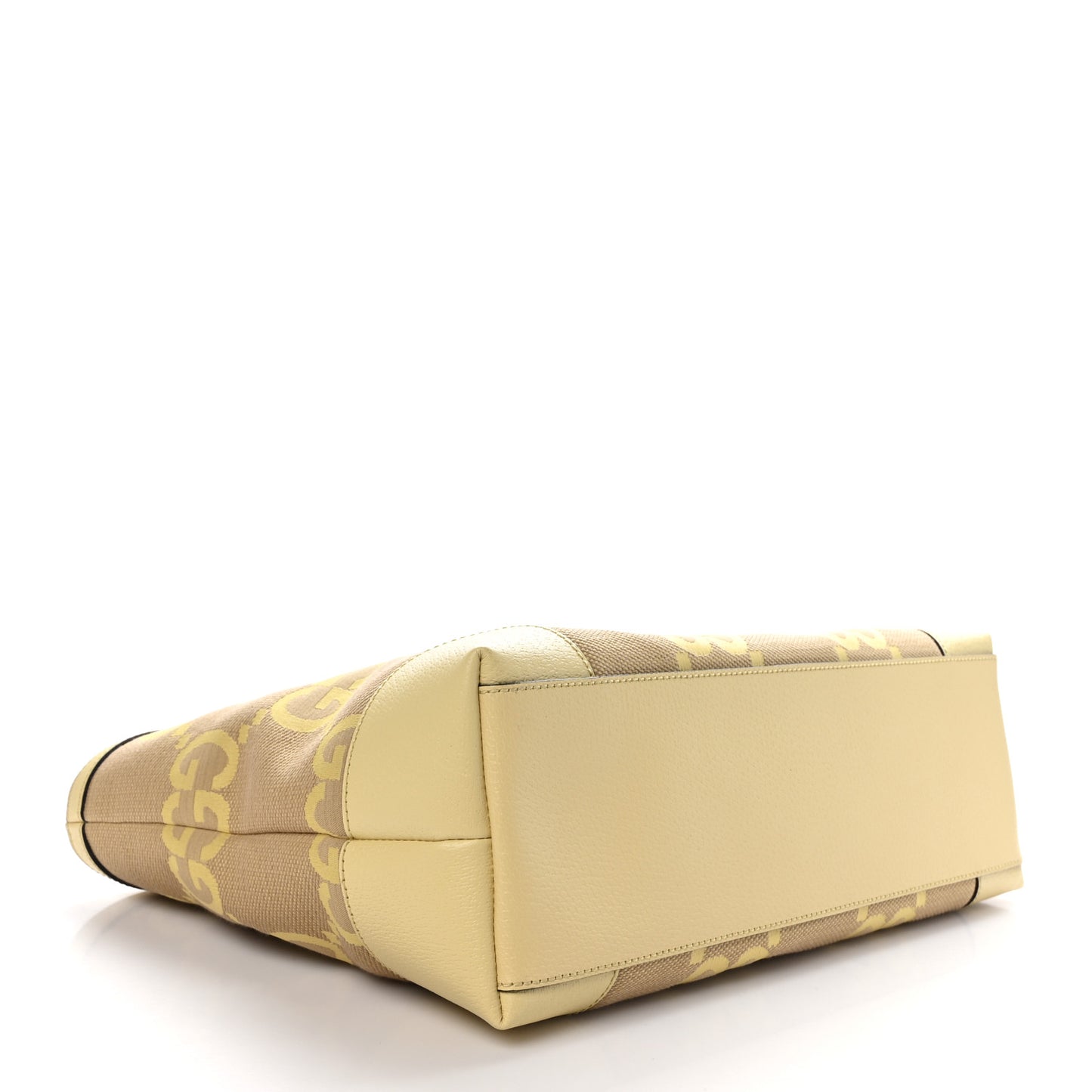 Monogram Jumbo GG Textured Dollar Calfskin Medium Ophidia Shopping Tote Beige Banana