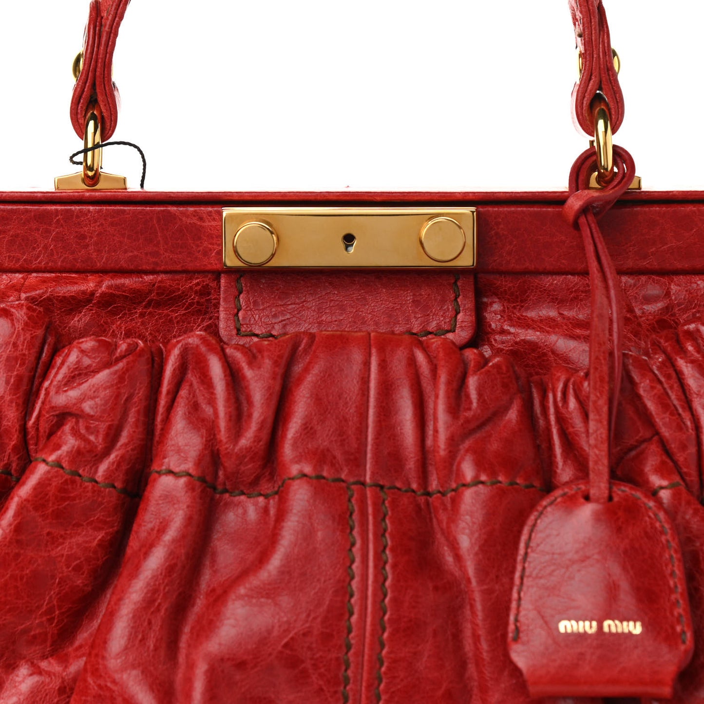 Nappa Frame Lux Top Handle Rosso