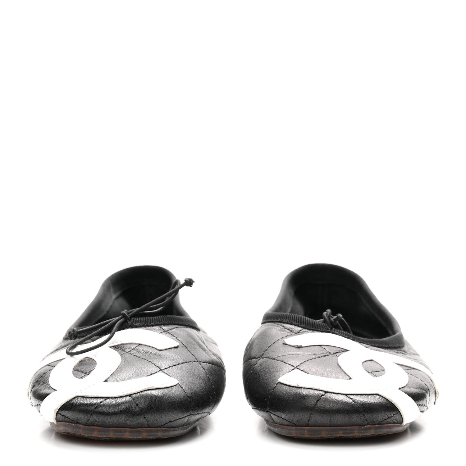 Chanel Lambskin Quilted Cambon Ballerina Flats 37 Black 3 of 8