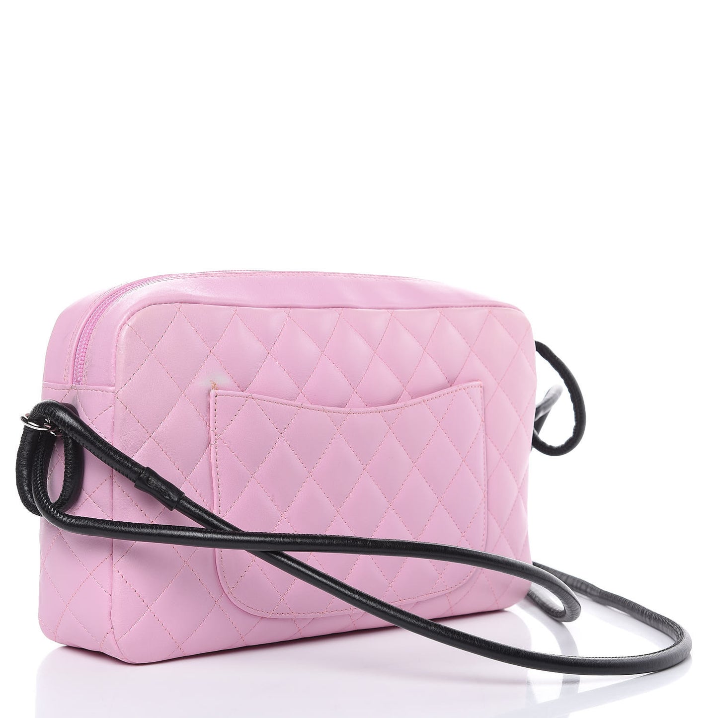 Calfskin Quilted Cambon Camera Bag Pink Black