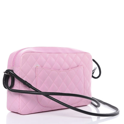 Chanel Calfskin Quilted Cambon Camera Bag Pink Black 3 of 13