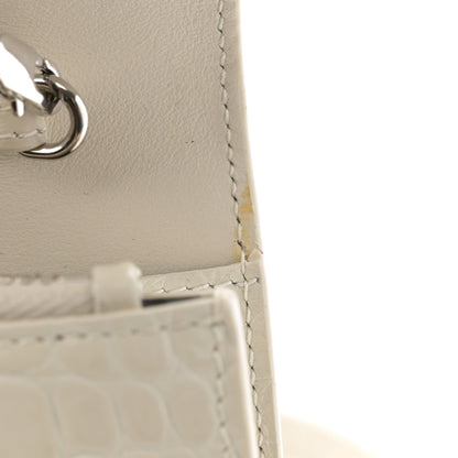 Saint Laurent Calfskin Crocodile Embossed Kate Monogram Tassel Chain Wallet Crema Soft 11 of 12