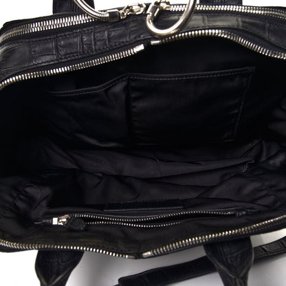 Alexander Wang Calfskin Crocodile Embossed Jamie Chastity Bag Black 4 of 4