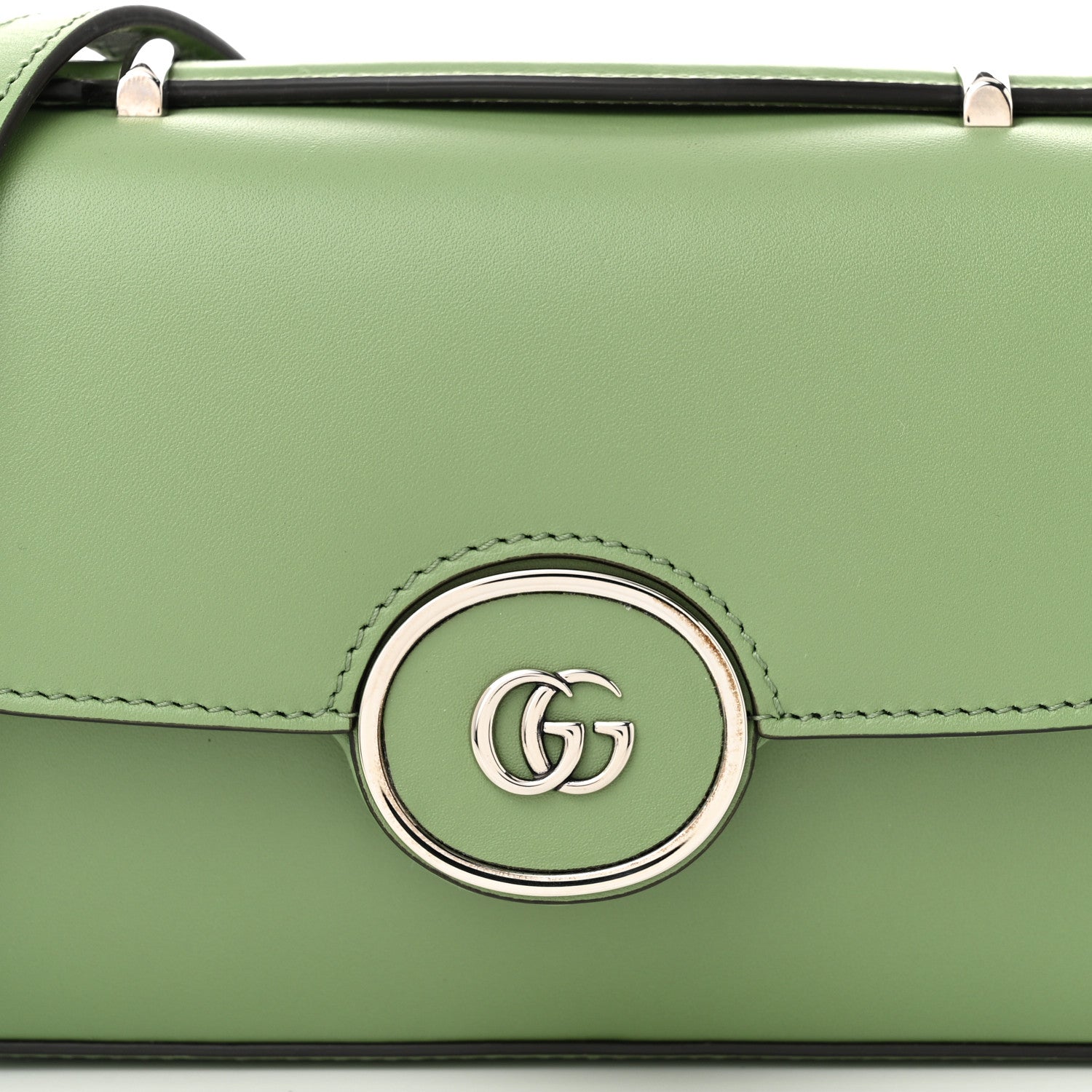 Gucci Senna Calfskin Petite GG Top Handle Shoulder Bag Green Soil Grass 8 of 11