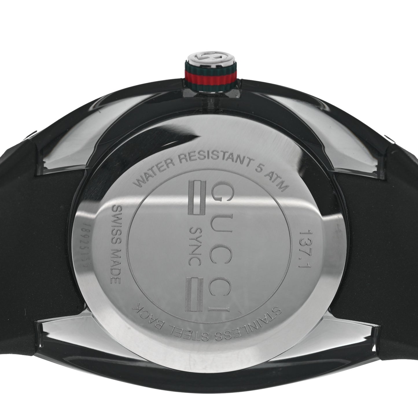 Stainless Steel Rubber 46mm Sync Web Quartz Watch Black