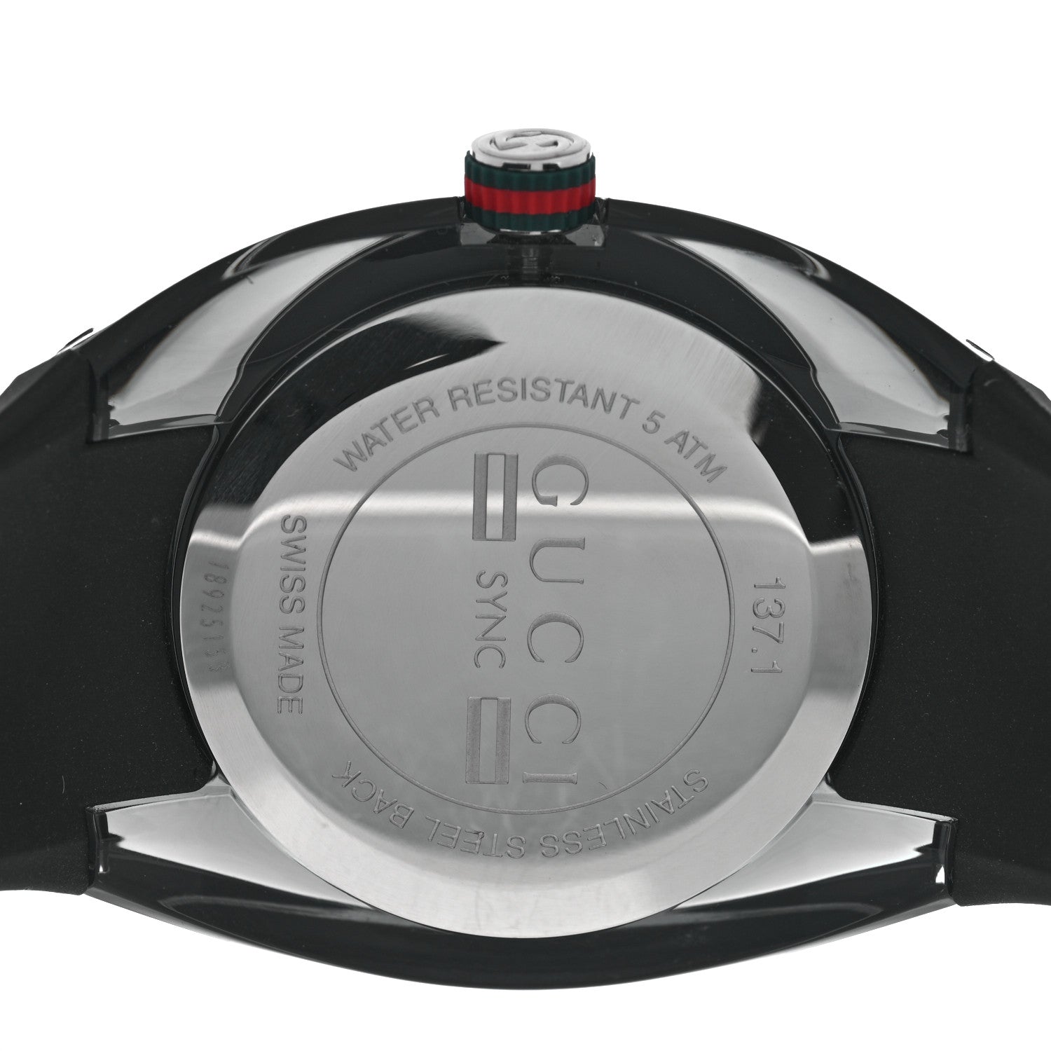 Gucci Stainless Steel Rubber 46mm Sync Web Quartz Watch Black 4 of 5